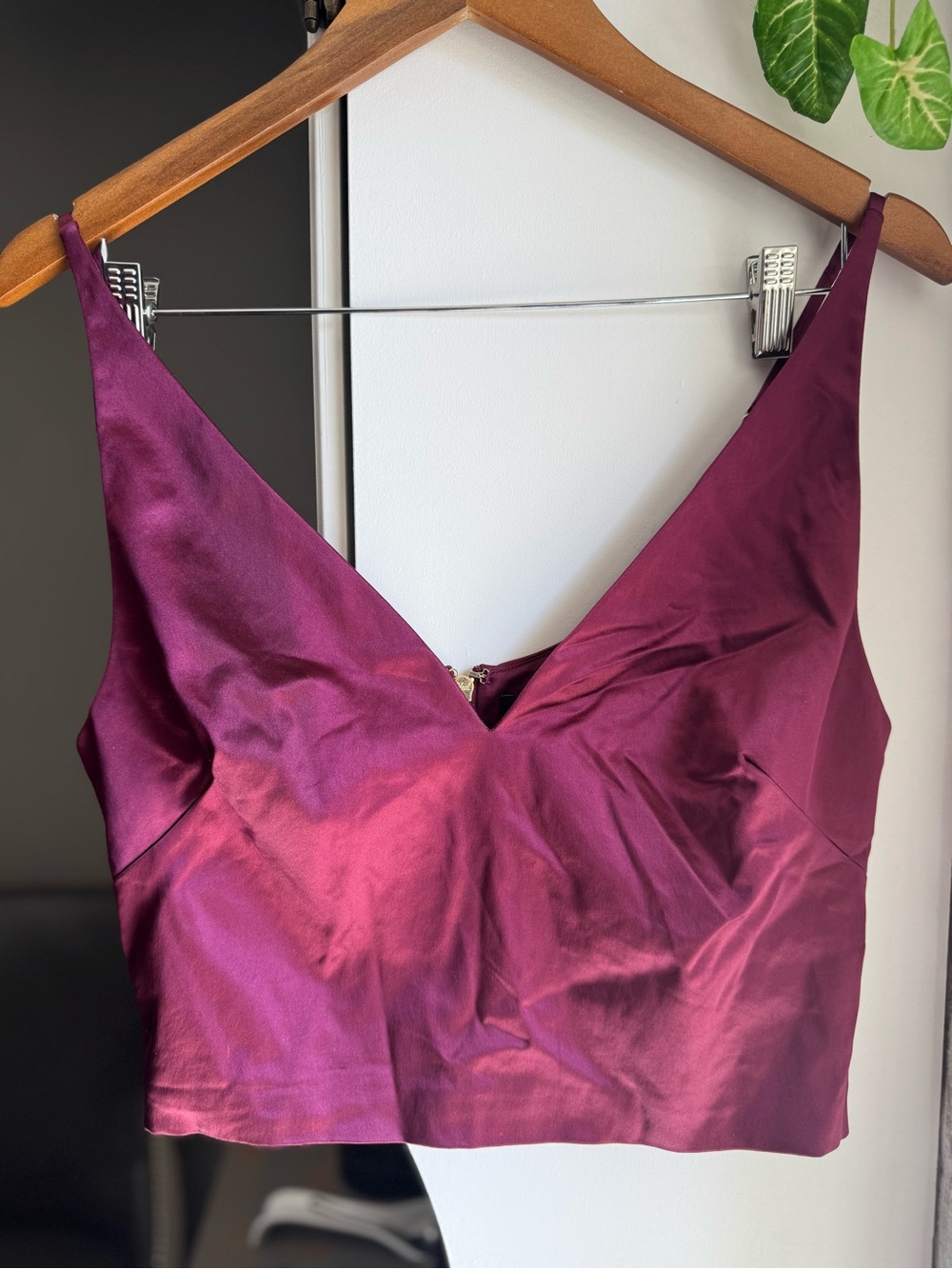 Marciano Amarena Magenta Satin Crop Top